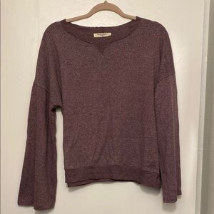 Project Social T Los Angeles Purple knit sweater top flare sleeves retro scoop